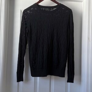 Halogen long sleeve burnout leopard sweater